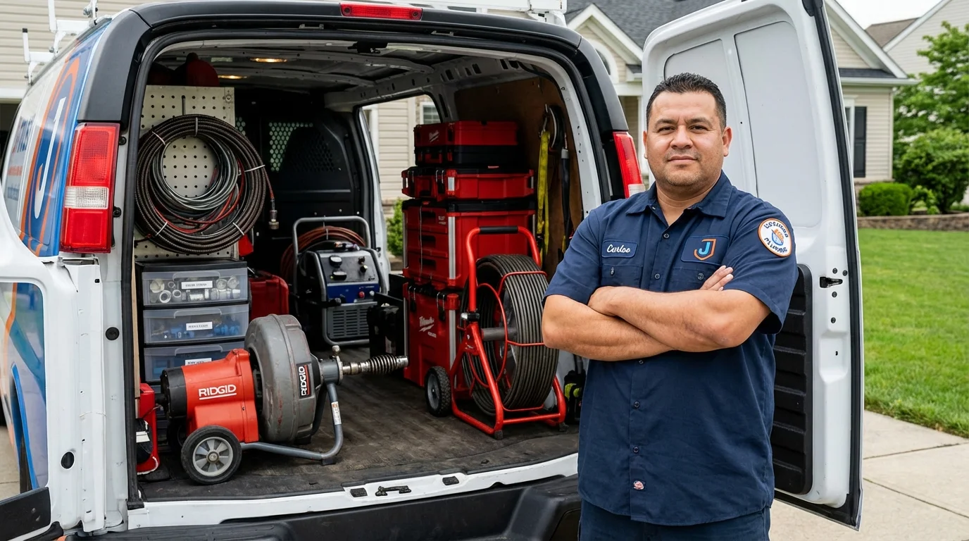 Professional drain cleaning equipment and Johns Plumbing LLC plumber in Entiat