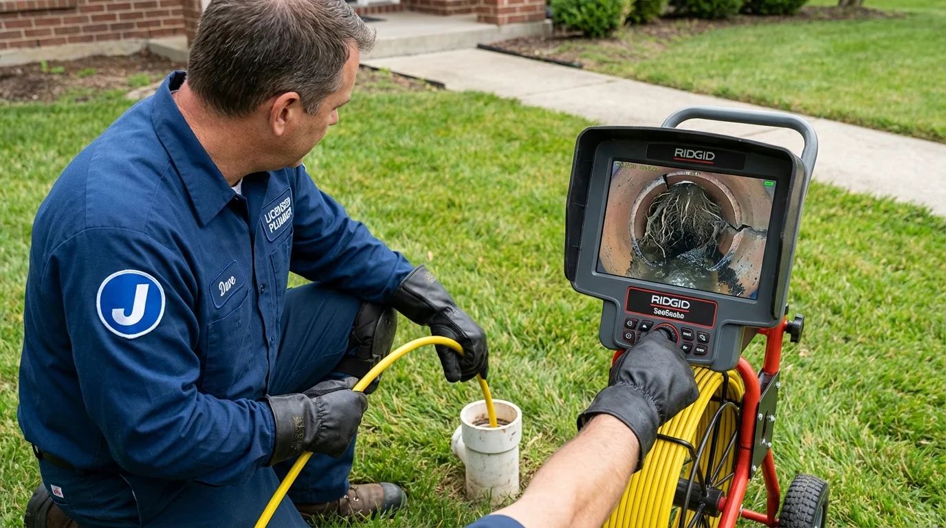 Sewer camera inspection being performed by Johns Plumbing LLC in Entiat